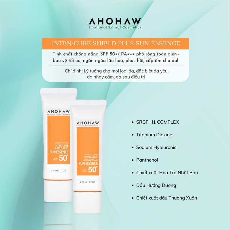 Kem Chống Nắng AHOHAW SPF 50+/PA+++ Sun Essence 50ml HÀN QUỐC