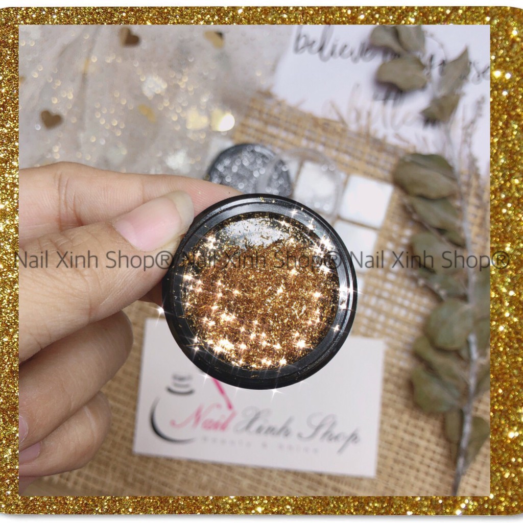 Nhủ kim tuyến cát bột nhuyễn mịn trang trí móng nail nghệ thuật 2021, Nail xinh shop
