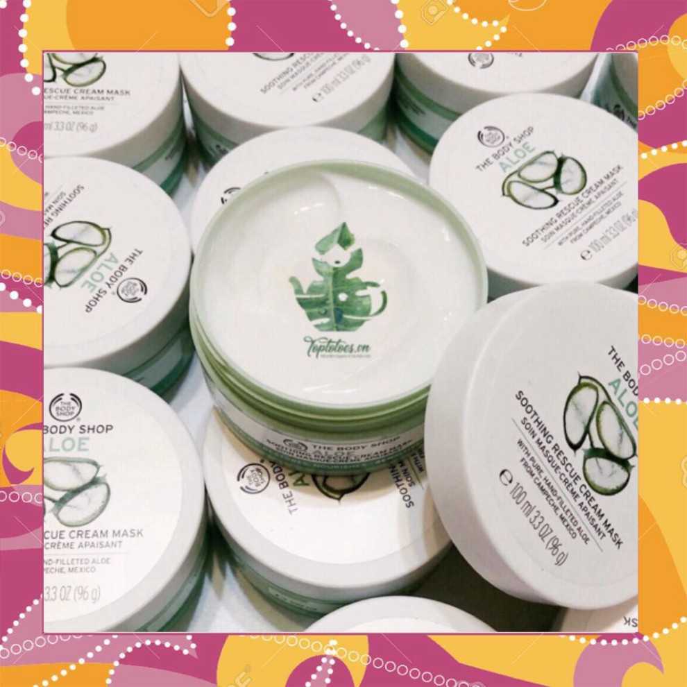 SALE CĂNG Mặt nạ kiêm dưỡng lô hội yến mạch The Body Shop Aloe Soothing Rescue Cream Mask làm dịu, dưỡng ẩm, hỗ trợ nhả 