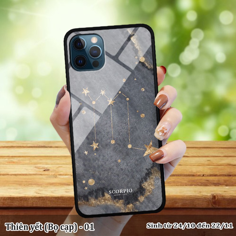 Ốp kính iPhone 12 Pro Max in cung hoàng đạo