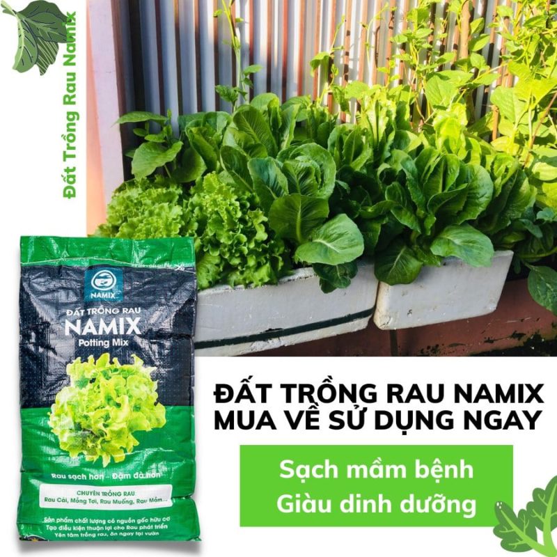 Bao 20dm3 (~10kg) đất trồng rau sạch Poting Namix_Giá thể cao cấp Vegetables Potting Mix