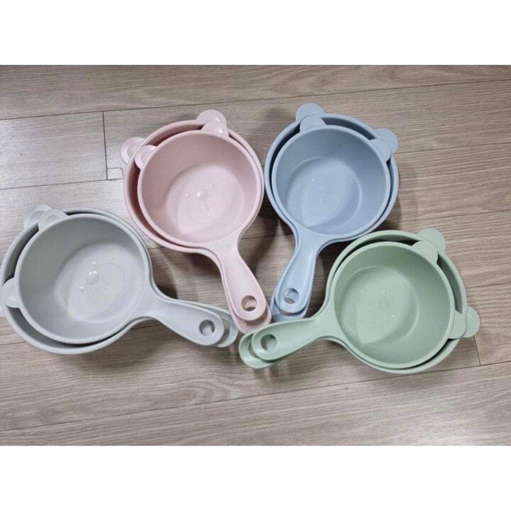 ￼Set chén/ bát Gấu Teddy Bear có tay cầm từ Hàn Quốc cho bé ăn dặm (sản phẩm không hộp)