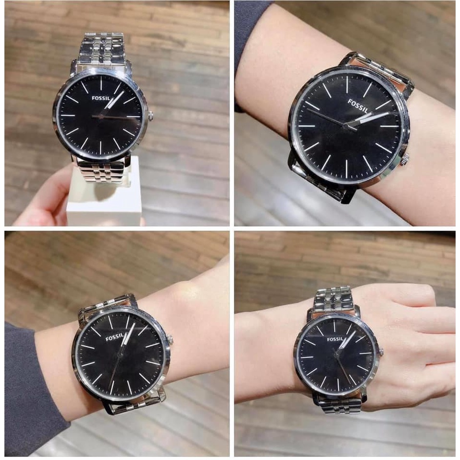 Đồng hồ nam Fossil dây kim loại, mặt đen