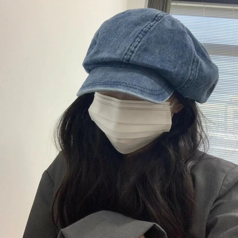 Mũ Beret Denim Phong Cách Hàn Quốc Thời Trang Cho Nữ