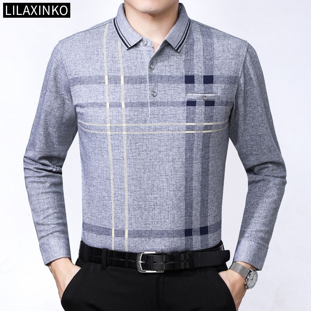 Áo Thun Polo Cotton Tay Dài Kẻ Sọc 3 Màu Thời Trang Thu Đông Cho Nam