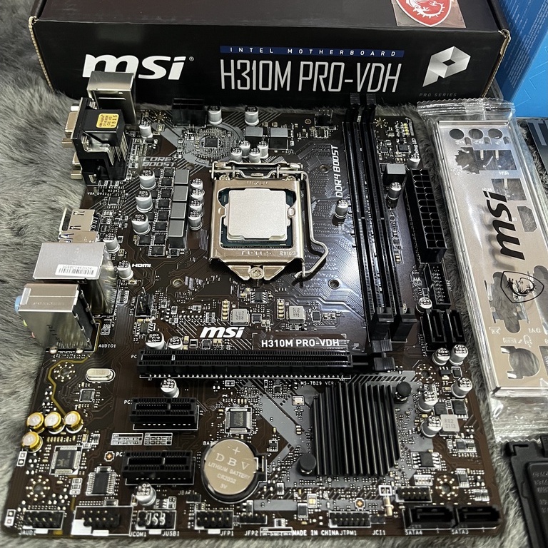Combo mainboard MSI H310 PRO-VDH + Core I3 8100T Tray (Mới, BH 36T)