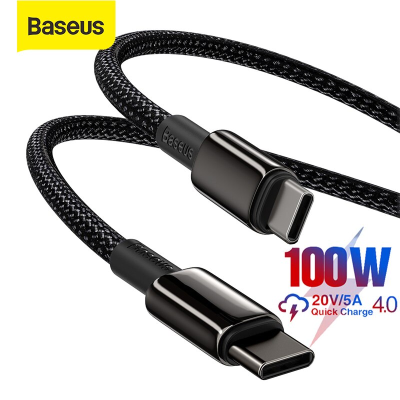 HOT Baseus 100W USB C To USB Type C Cable for Huawei Quick Charge 4.0 Type C Cable for MacBook Xiaomi Samsung Data Wire USB C Cable