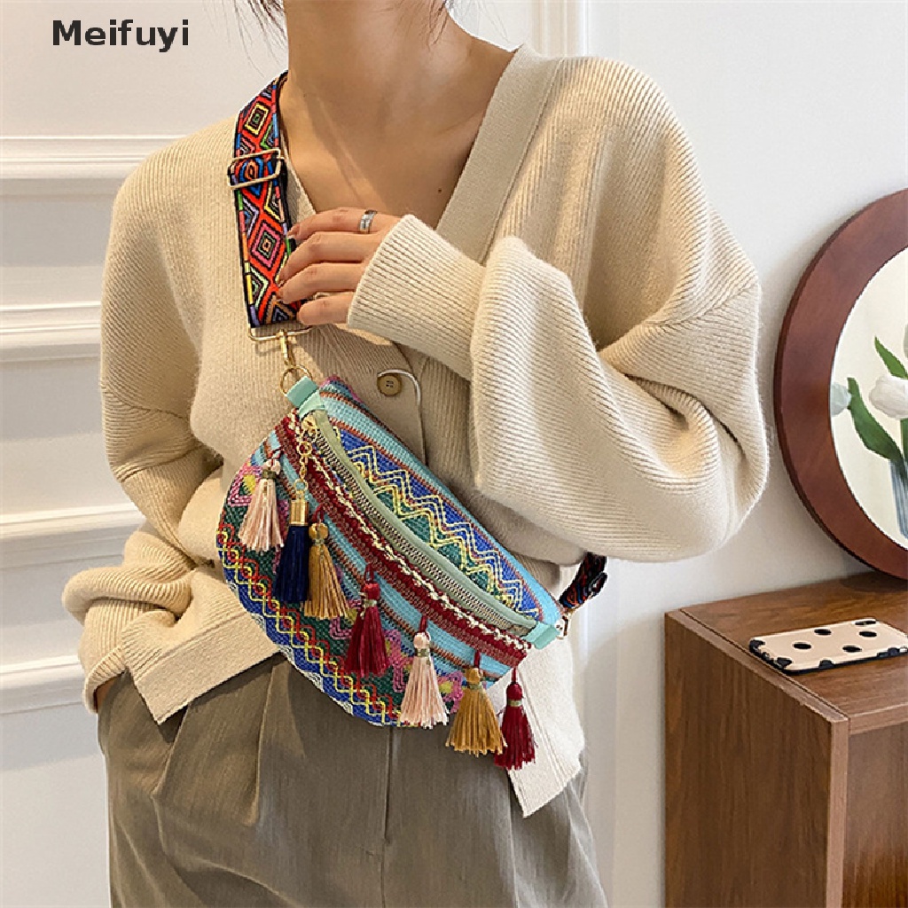 Túi Đeo Chéo Bằng Da Phối Tua Rua Phong Cách Retro Thời Trang Cho Nữ