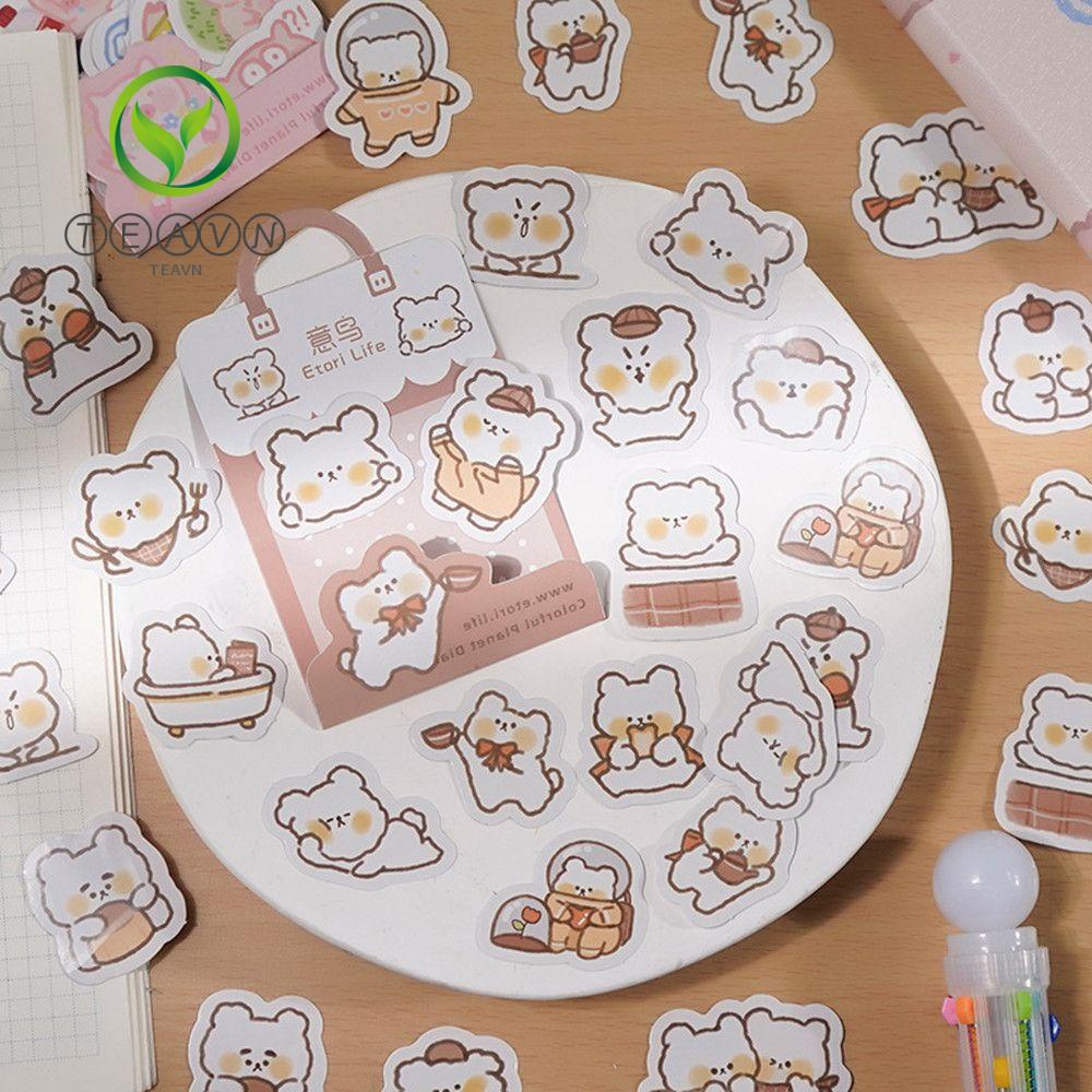 TEAK 40 Pcs/lot Journaling Cartoon Animal Paper Scrapbooking Kids Baby Cute Kawaii Memo Pads Sticky Notes Diary Decor Calendar Stationery Adhesive Box Sticker Label