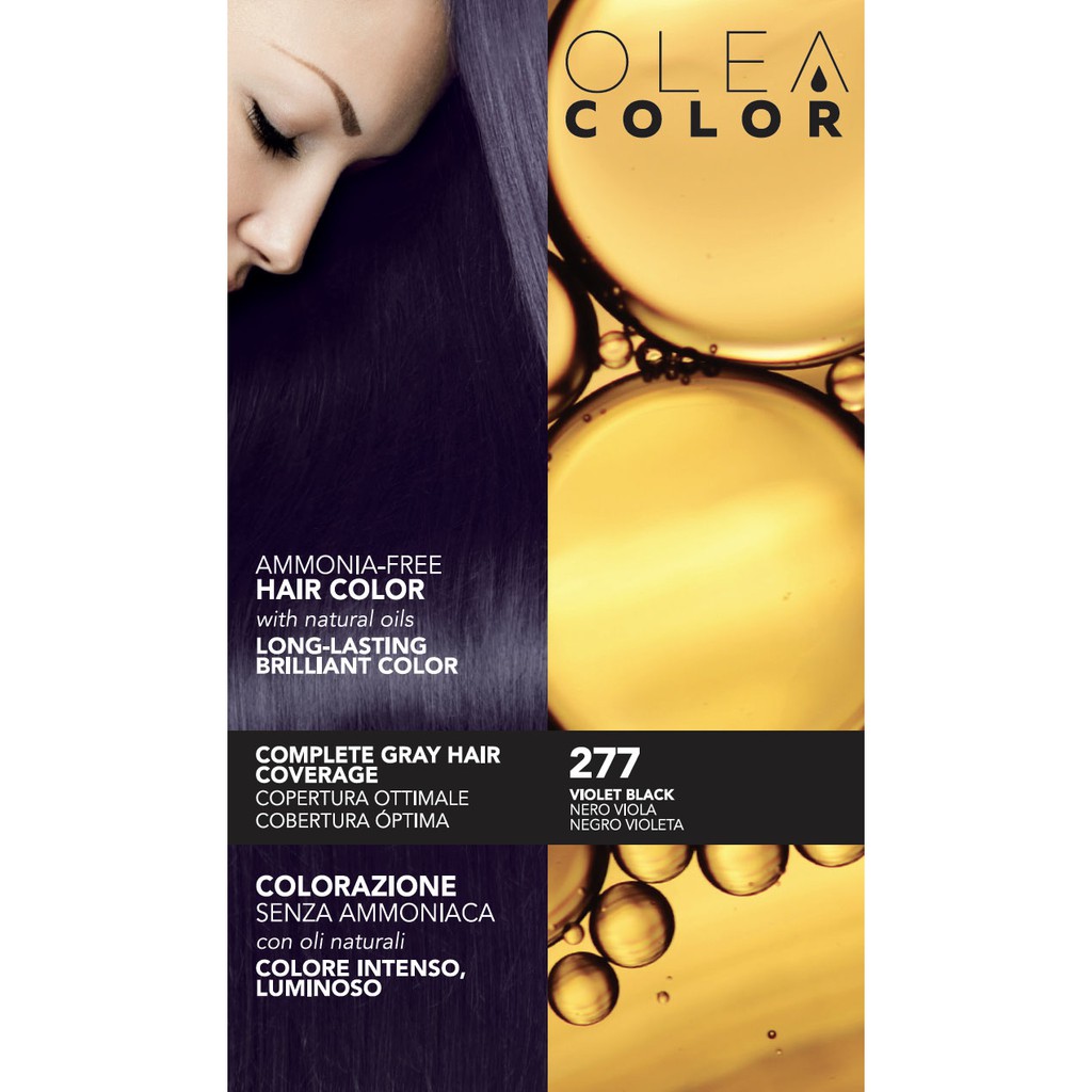 [ĐEN ÁNH TÍM] Kem nhuộm dưỡng tóc không Amoniac OleaColor ITALY Màu 277 VIOLET BLACK