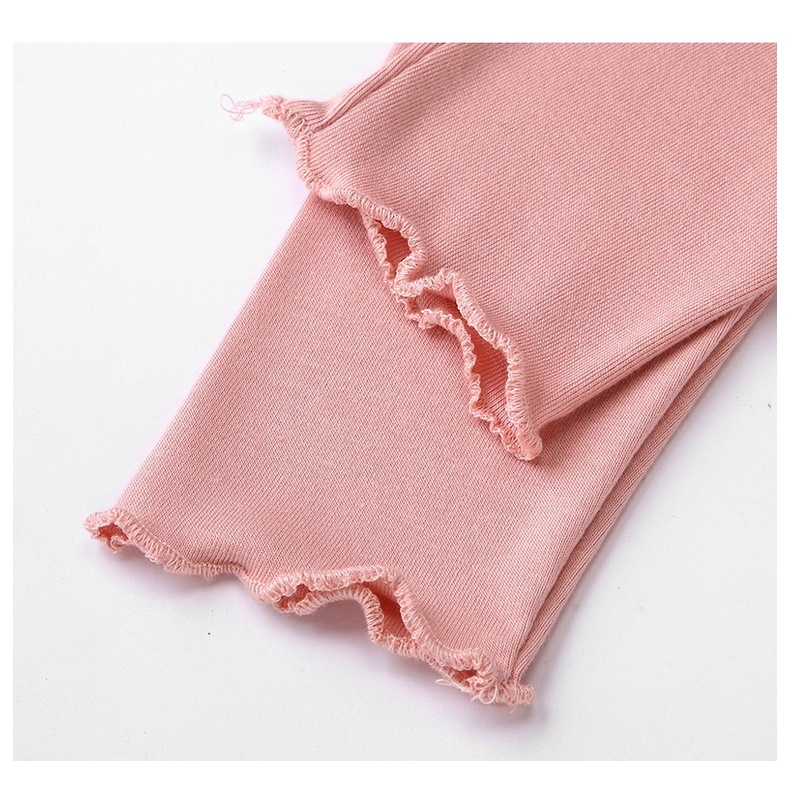 AMILA Quần Legging Dài Mỏng Nhẹ Dáng Ôm Có Tai Gỗ Cho Bé Gái