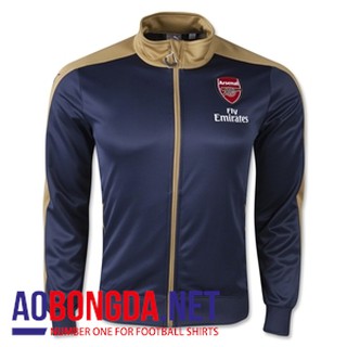 Áo khoác bóng đá CLB Arsenal tím than- vàng đồng