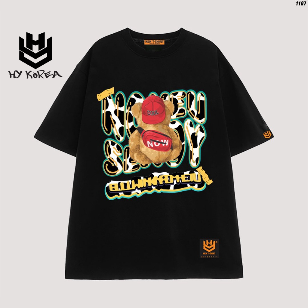 Áo phông unisex nam nữ form rộng tay lỡ Gấu Now 1107