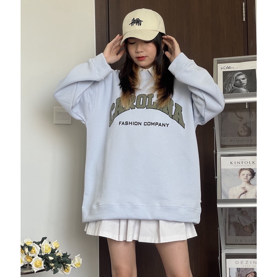 Áo Sweater nỉ bông CAROLINA unisex nam nữ