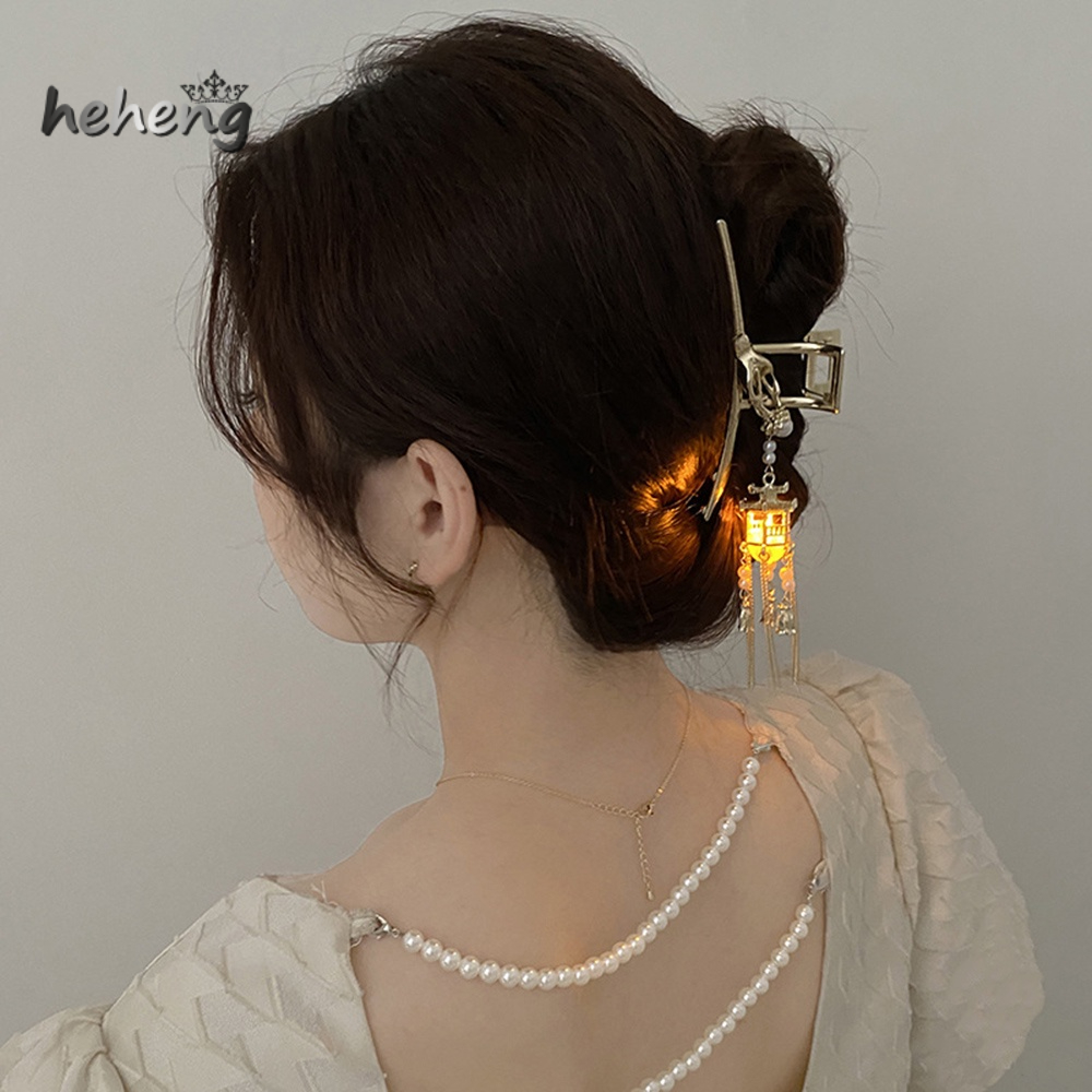 Kẹp Tóc Kim Loại Chống Trượt Phát Sáng Phong Cách Trung Hoa