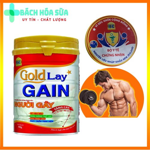 Sữa tăng cân Goldlay Gain 900g - Dành cho người gầy, trẻ suy dinh dưỡng, phù hợp mọi lứa tuổi