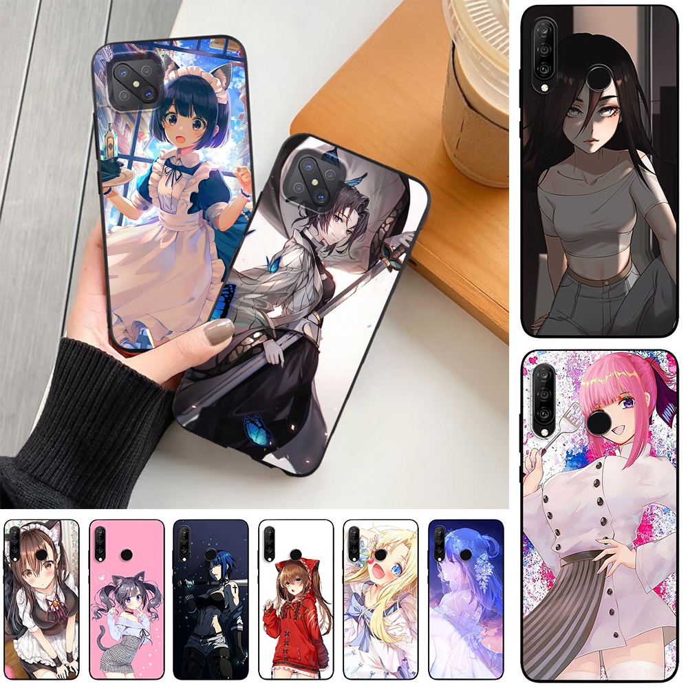 Ốp Điện Thoại Silicon Mềm Đen Hình Cô Gái Anime Cho OPPO A59 F1s A54 4G A54 5G A73 2017 A73 2020 4G