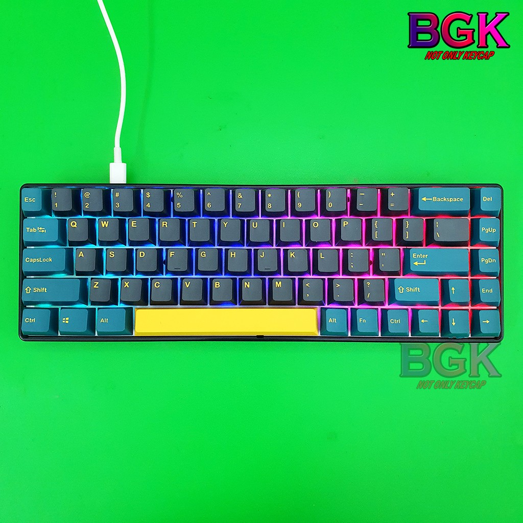 Bộ Keycap Green Mars PBT Double Shot OEM 126 Phím Font chữ đẹp,PBT Dày, Cân nhiều layout