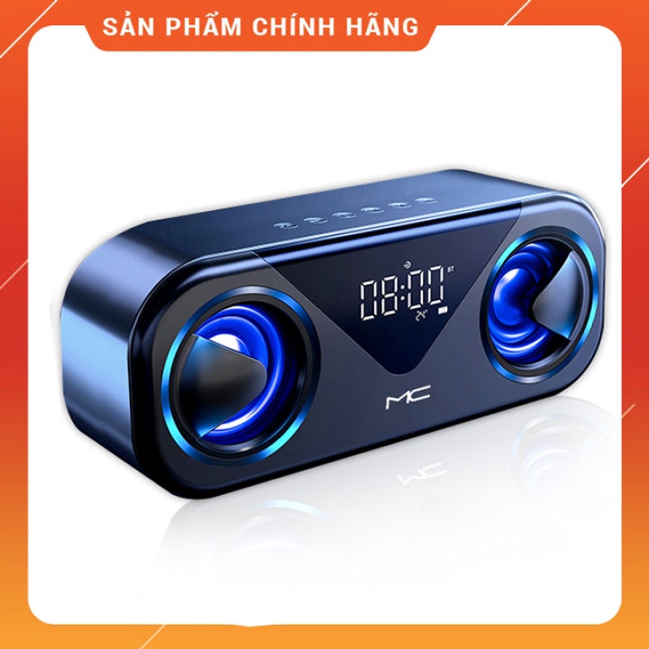 ♛Loa Nghe Nhạc Di Động Không Dây Công Suất Lớn MC H9 Có Đèn Led Xanh Nổi Bật - Loa Bluetooth Siêu Trầm - Đài FM - Đ