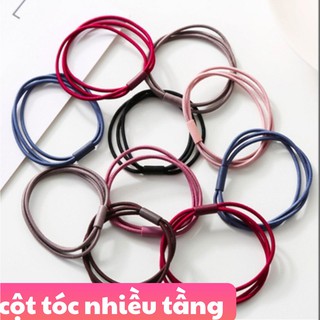 Combo 10 cột tóc nhiều tầng loại trơn. đủ màu. Giá 22k 10 cái nhiều tầng. cột tóc phong cách Hàn Quốc.