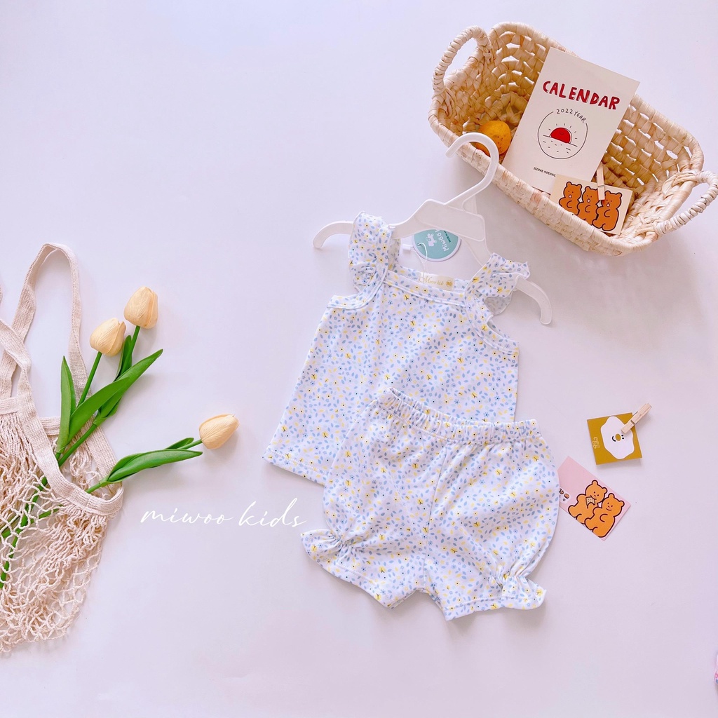 Đồ bộ 2 dây bozip cánh tiên thoáng mát mùa hè cho bé gái 1 2 3 4 tuổi mintsclset Mint's Closet - DB8069