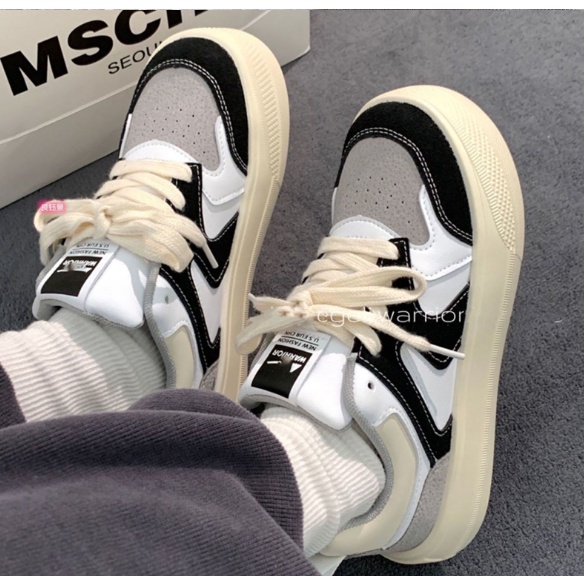 Giày Ulzzang da phối nhung hai màu order Taobao-dd39
