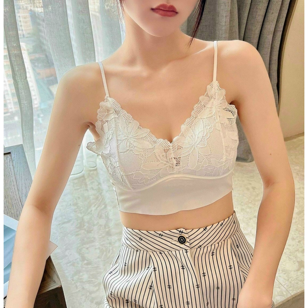Áo bra EMBRA ren hoa 2 dây mảnh cao cấp EBALB24