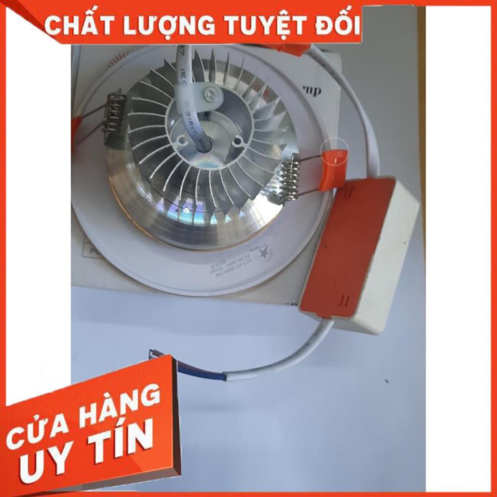Bóng led âm trần ba màu đường kính khoét lỗ trần D 76 - D90  tản nhiệt nhôm