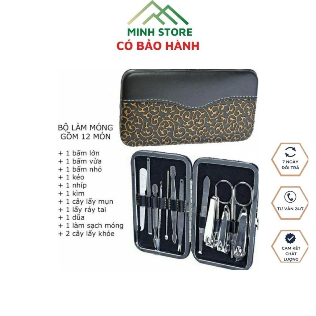 Bộ Dụng Cụ Bấm Móng 12 Món inox Cao Cấp