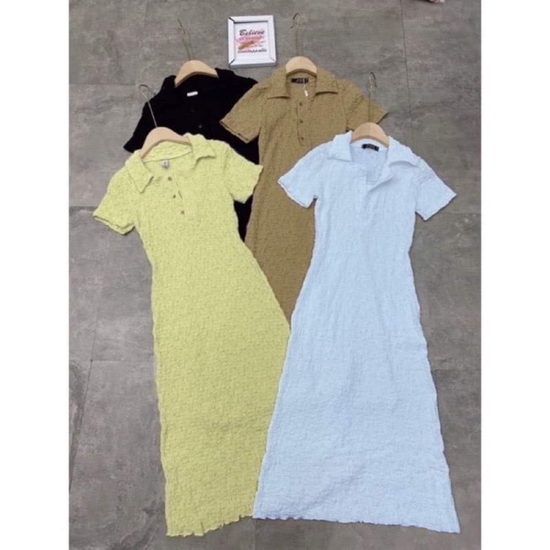 [ 𝐅𝐑𝐄𝐄 𝐒𝐇𝐈𝐏 ] Váy Body Len Mongtoghi Xòe Đuôi Cá Cúc Ngực Dáng Dài