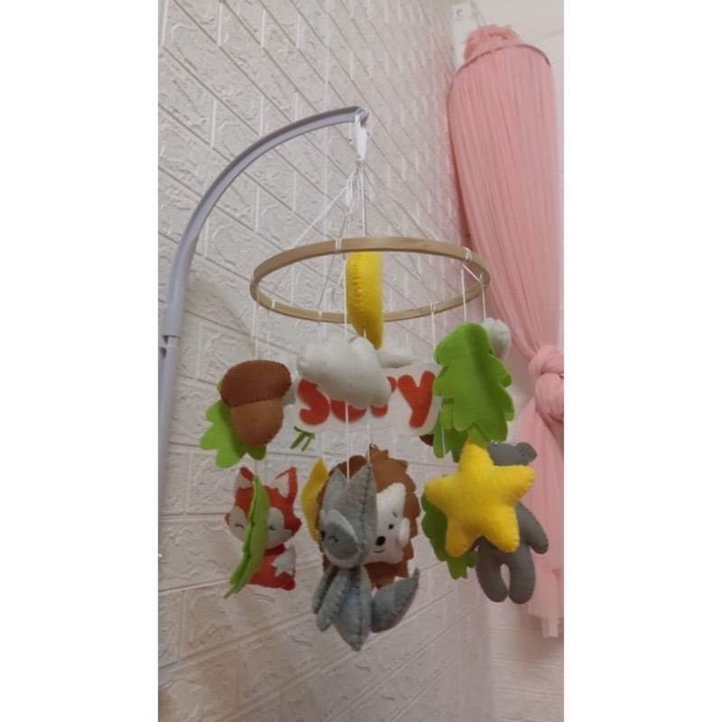 Bộ treo nôi hình thú dễ thương tặng kèm bảng tên MS28
