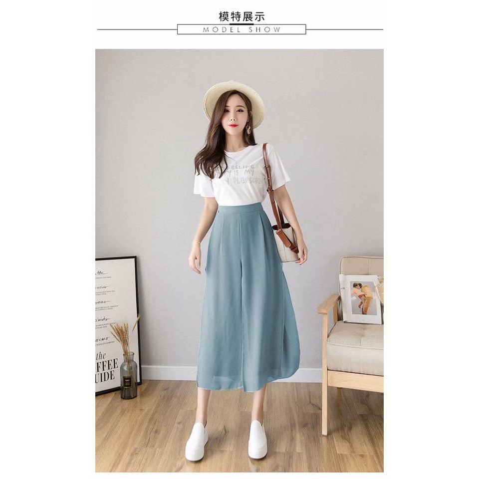 Quần voan ống rộng