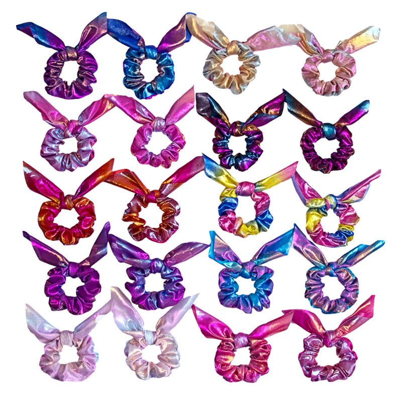 Dây Cột Tóc Scrunchies Màu Hologram Ánh Kim Cho Nữ