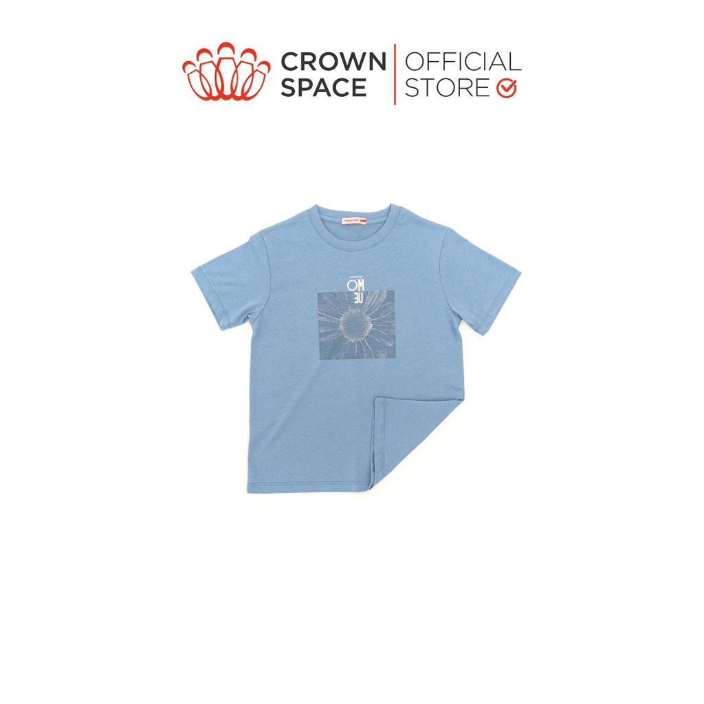 Áo Phông Hoa Cúc Xanh Pastel Cho Bé Trai Crown Kids Fashion TShirt Vải Cotton Thoáng Mát Từ Size 8-13 CKGS2110913.BL