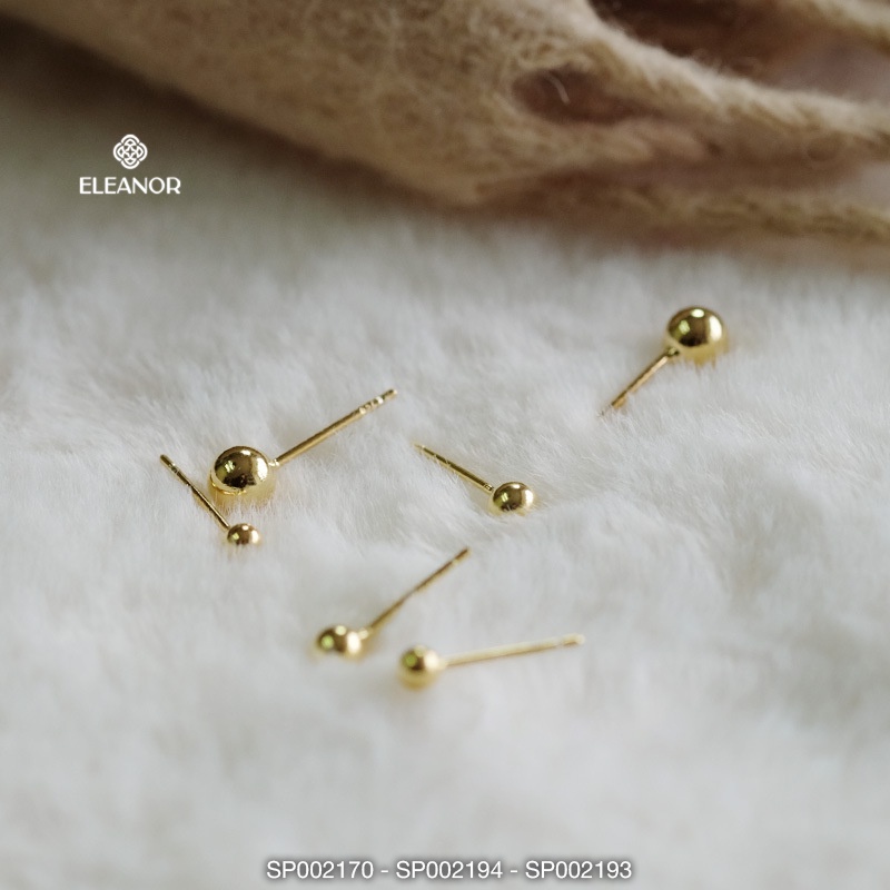 Bông tai nữ nụ chuôi bạc 925 Eleanor Accessories hình tròn basic phụ kiện trang sức 2170
