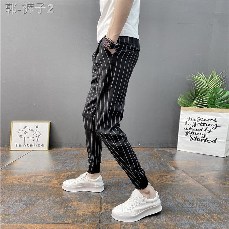 Quần Legging Kaki Kẻ Sọc Đỏ Dáng Ôm Thời Trang Hàn Quốc Cho Nam