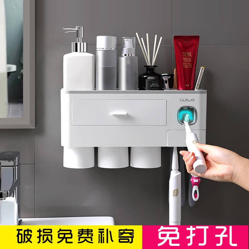 kệ lò vi sóngđời Khử trùng bàn chải đánh răng bằng tia UV thông minh Treo tường không có lỗ để bàn chải đánh răng