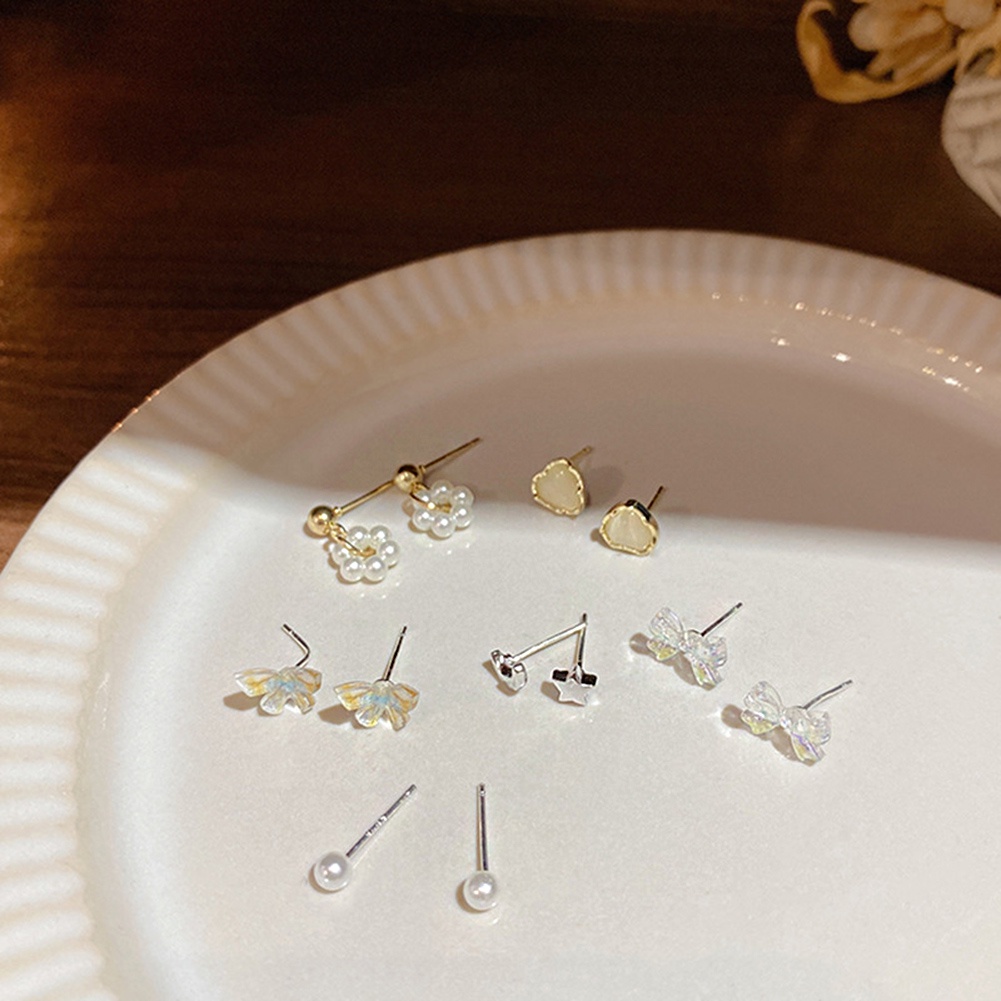 Set 6 Cặp Bông Tai Ngọc Trai Giả Thời Trang Hàn Quốc