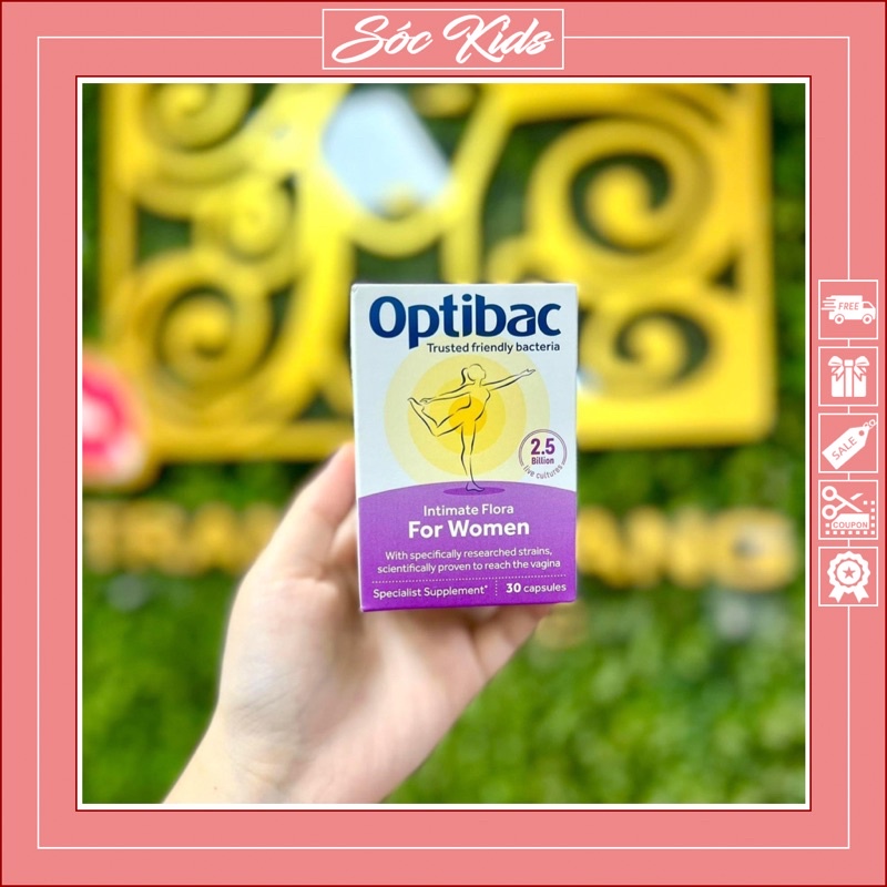 Men Vi Sinh Optibac Tím Optibac For Woman Cho Phụ Nữ - CHUẨN ANH | DATE 2023 | MẪU MỚI | 30 Viên - 90 Viên | SÓC KIDS