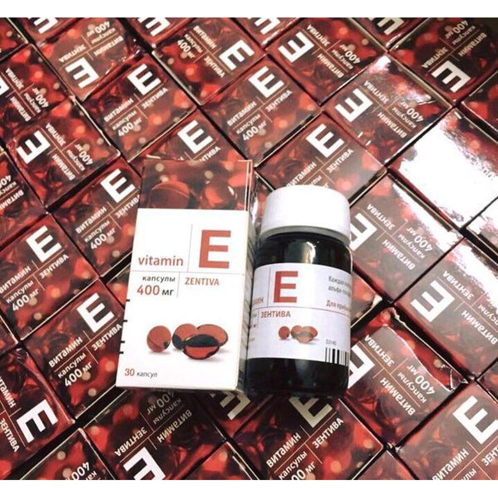 Vitamin E đỏ Nga 𝐍𝐄𝐖 vitamin e Mirrolla 270mg trắng da mượt tóc mẫu mới Bom.shop