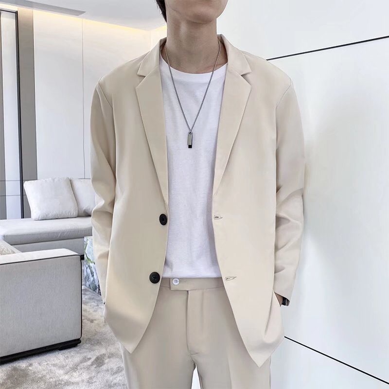 Áo khoác blazer nam form unisex kiểu dáng hàn quốc, áo khoác nam form rộng vải cotton lạnh thời trang Mantoni