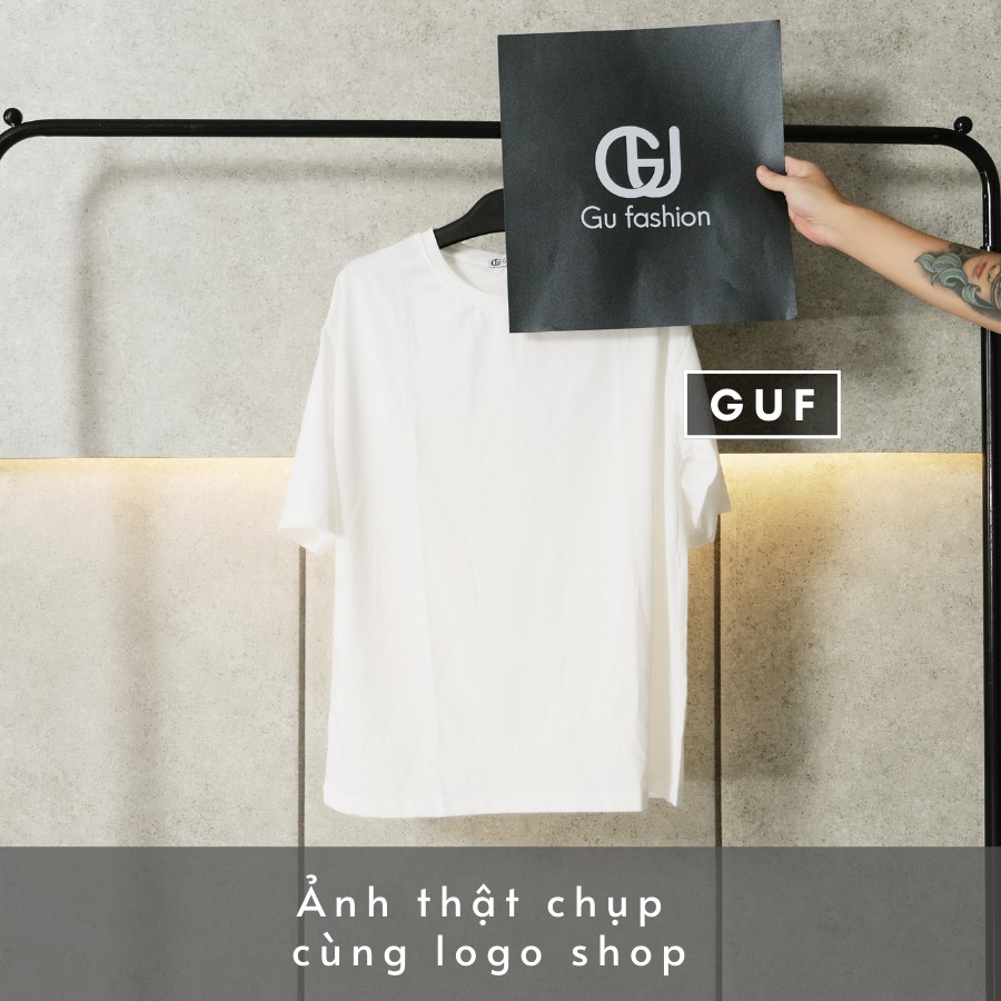 Áo Thun Trơn Nam Nữ Form Rộng Màu Đen Trắng Unisex Chất Mát Cao Cấp Không Xù Nhão GUF | BigBuy360 - bigbuy360.vn
