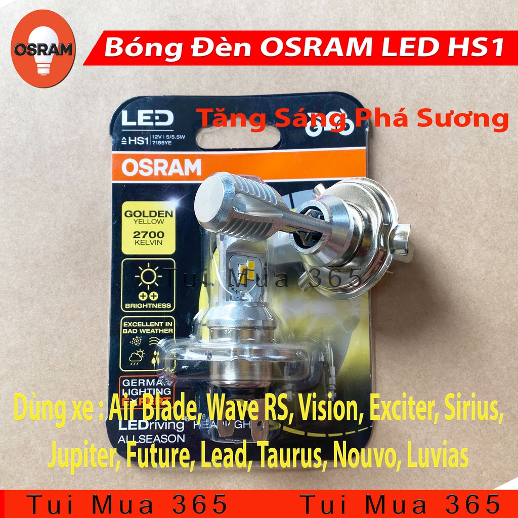 Bóng đèn LED tăng sáng phá sương OSRAM HS1 Air Blade, Wave RS, Vision, Exciter, Sirius, Jupiter, Future, Lead