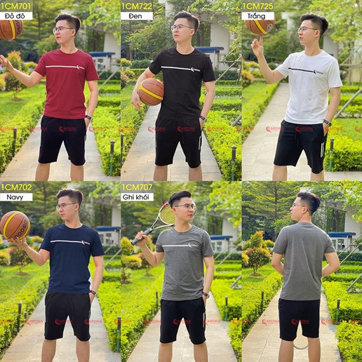 Bộ Thể Thao Nam Mùa Hè Cao Cấp Chất Thun Co Giãn Thấm Hút Mồ Hôi Tốt Thương Hiệu 𝐂𝐀𝐑𝐃𝐈𝐍𝐀 𝑺𝒂̀𝒊 𝑮𝒐̀𝒏 Mã 1CM7