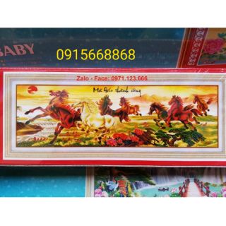 Tranh đính đá mã đáo thành công khổ lớn đính kín kt 229×80cm (hình thật)