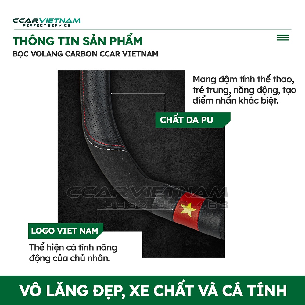Bọc Vô Lăng Ô Tô D cut Cờ Việt Nam Cho Dòng Xe Đời Mới Của KIA, Peugeot Và Các Dòng Xe Sử Dụng Volang Chữ D