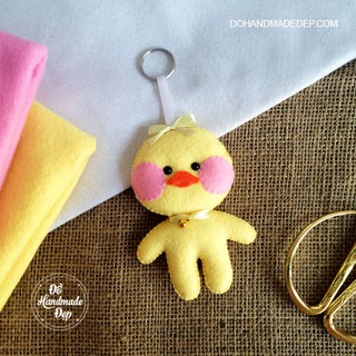 Móc khoá vải nỉ vịt má hồng môi trề lalafanfan