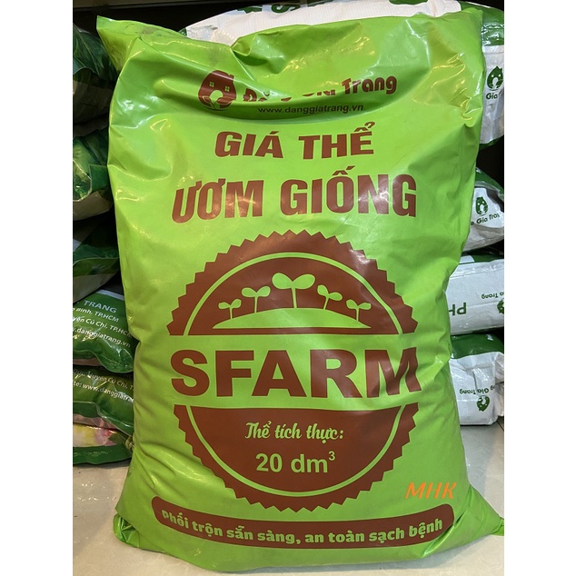 Bao 20dm3 Đất hữu cơ trộn sẵn / Giá thể ươm hạt SFARM ! (7.5kg)