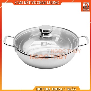 Nồi lẩu inox Fivestar 3 đáy nắp kiếng cao cấp