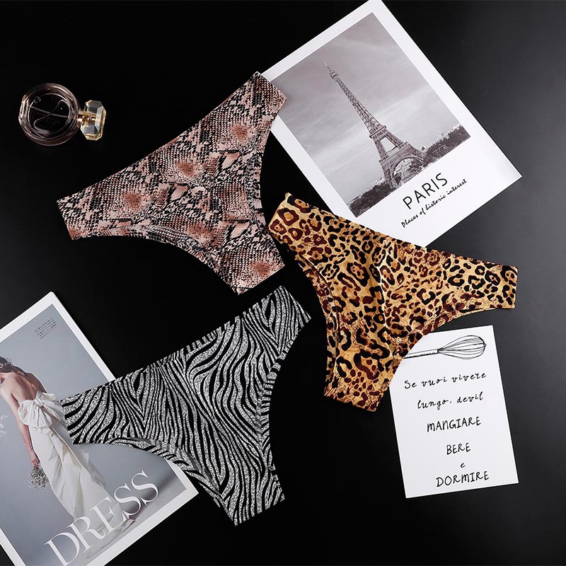 AOFEIQIKE Quần lót hoạ tiết da báo thời trang cho nữ